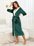 RONGTAI Ladies Long Fleece Bathrobe