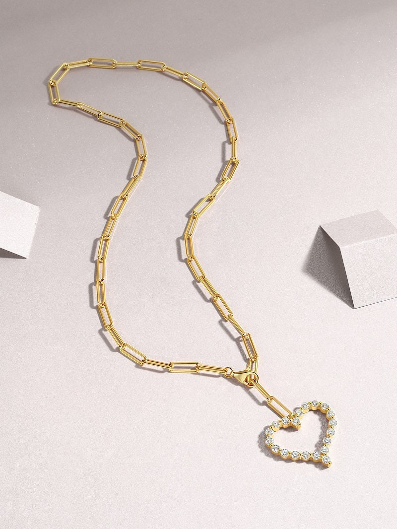 Heart's Wish - Fashionable Diamond Jewelry, Silver Jewelry, 13g Pure Silver Jewelry, Set With Small Moissanite S925 Sterling Silver And Gold-plated