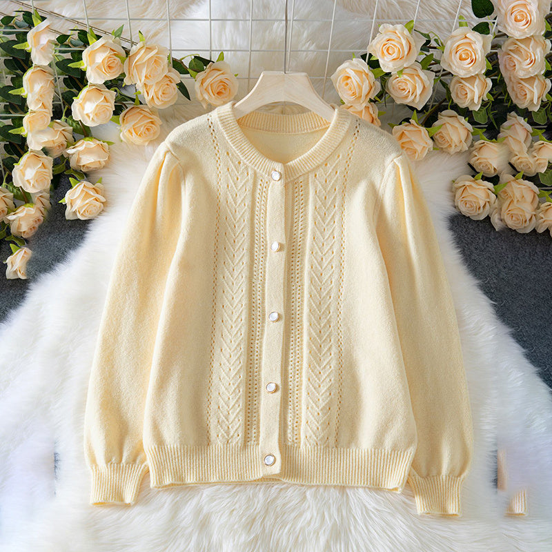 Women's 2025 Trendy Cardigan Sweater Long Sleeve Open Front, Button Down Jacket Style Fall Knitwear