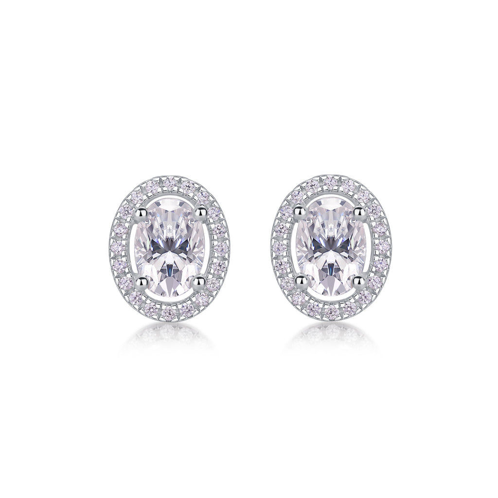 Phantom Night - Fashionable And Luxurious Diamond Jewelry Set With Moissanite S925 Sterling Silver And Platinum-plated Stud Earrings