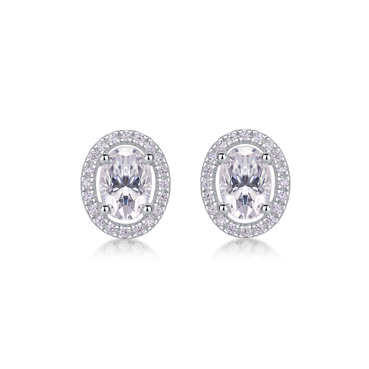 Phantom Night - Fashionable And Luxurious Diamond Jewelry Set With Moissanite S925 Sterling Silver And Platinum-plated Stud Earrings