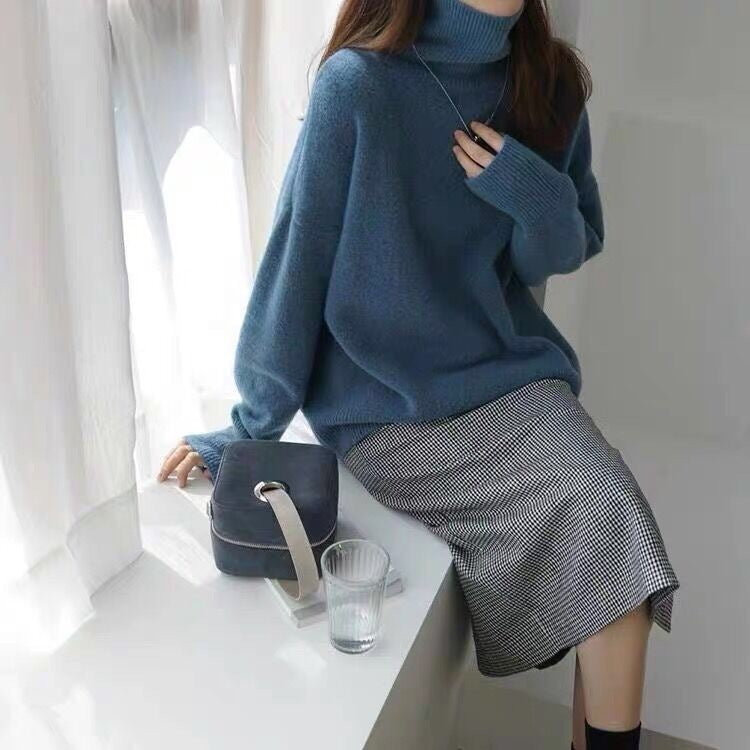 Turtleneck Cashmere Sweater Women's Outer Knit Sweater