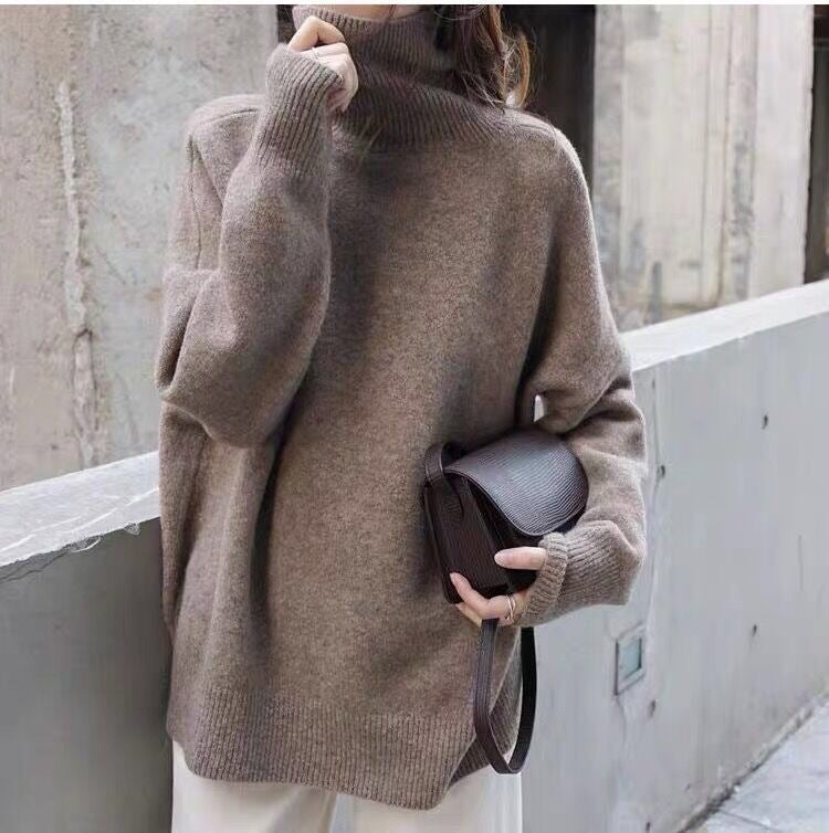 Turtleneck Cashmere Sweater Women's Outer Knit Sweater