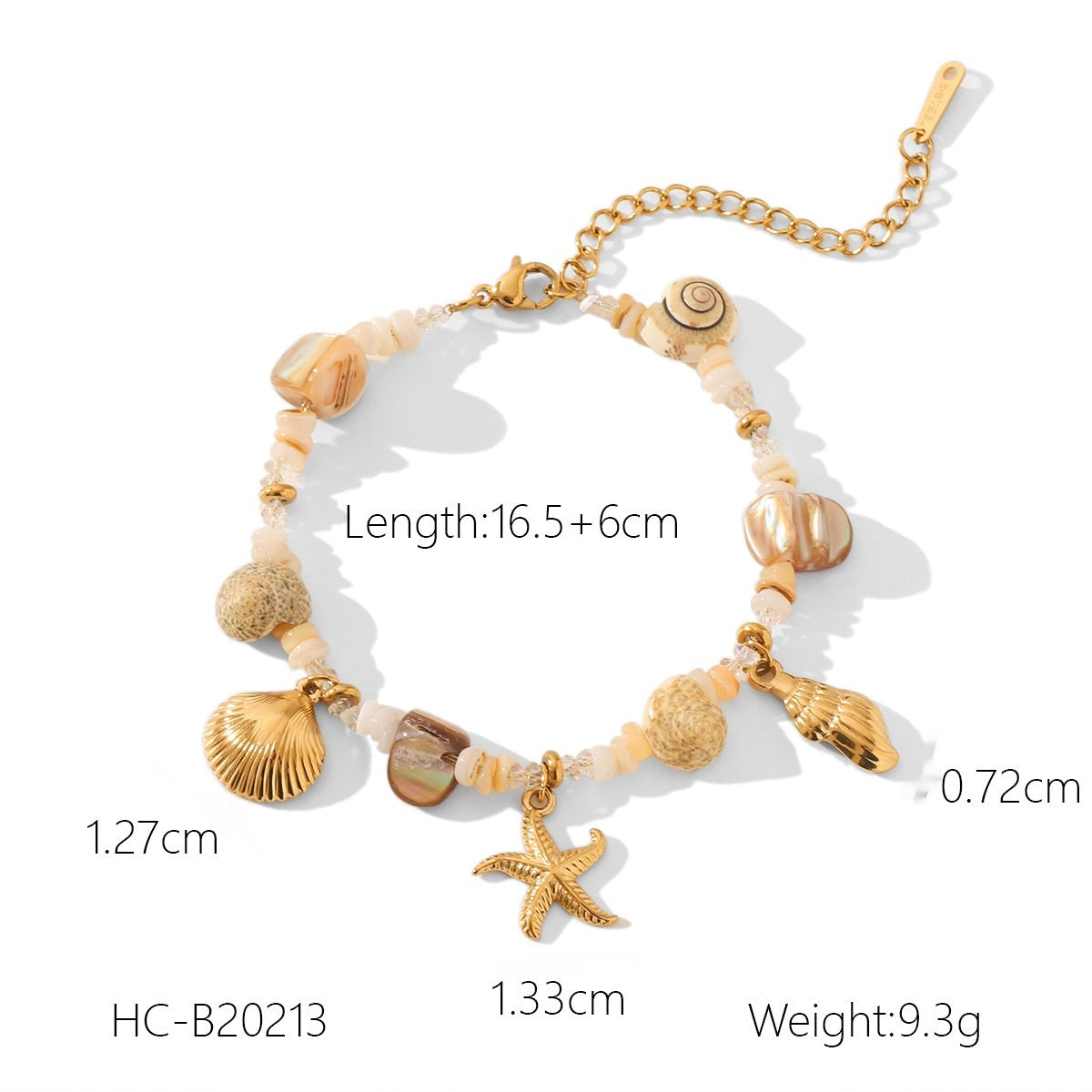 Stainless Steel Conch Starfish Shell Bracelet For Women