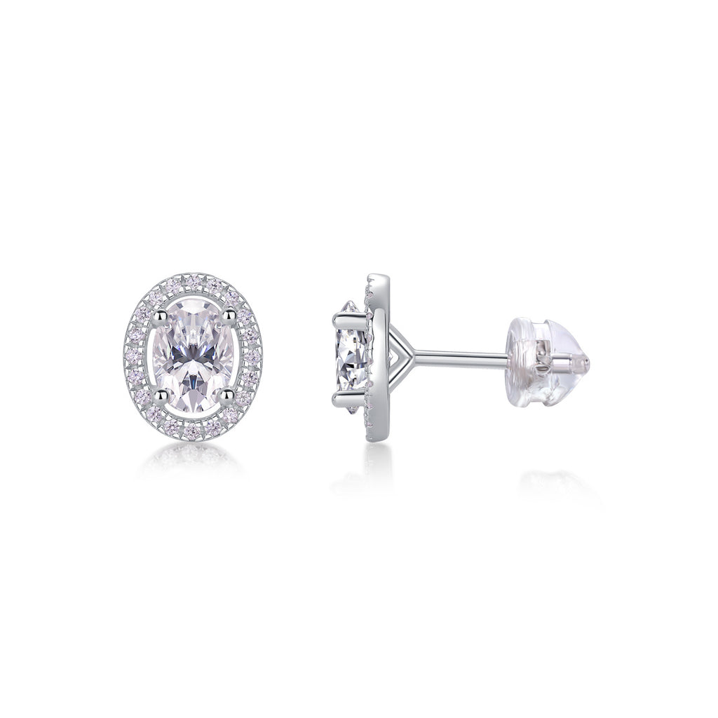Phantom Night - Fashionable And Luxurious Diamond Jewelry Set With Moissanite S925 Sterling Silver And Platinum-plated Stud Earrings