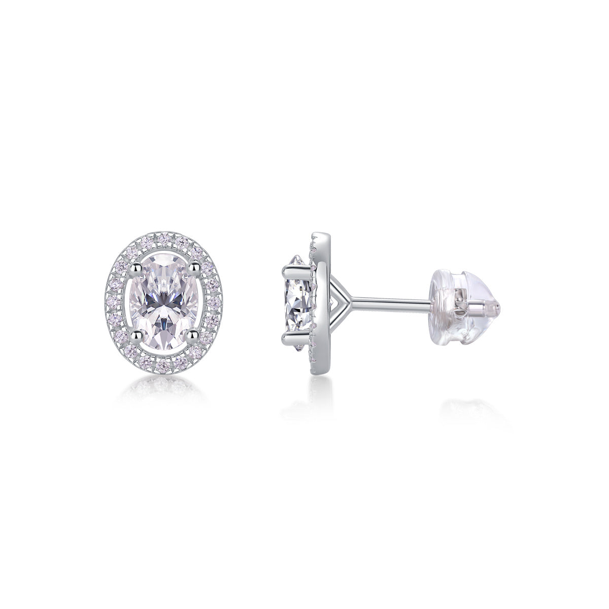 Phantom Night - Fashionable And Luxurious Diamond Jewelry Set With Moissanite S925 Sterling Silver And Platinum-plated Stud Earrings