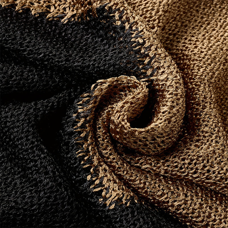 Women's Color-Block Batwing Sleeve Top, Loose Fit Round Neck Knit Sweater For Spring And Fall