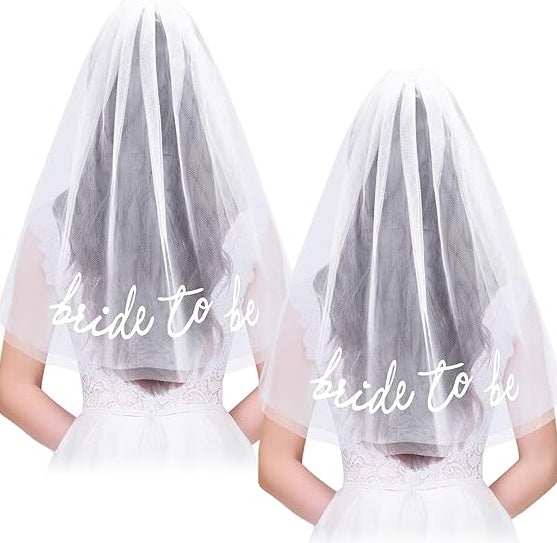 Bride To Be Embroidered Veil Bachelorette Party BachParty Accessory Bride To Be Headband White Bridal Veil Headpiece For Bridal Shower Engagement Party Wedding Bridesmaid Gift Clearance
