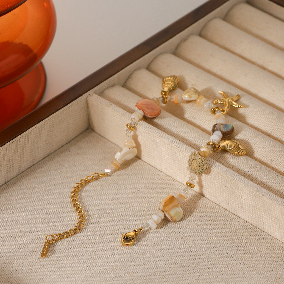 Stainless Steel Conch Starfish Shell Bracelet For Women