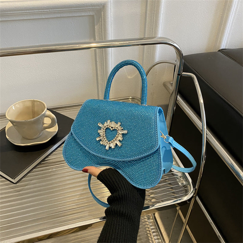 New Diamond Inlaid Love Wave Fashion Simple Handbag
