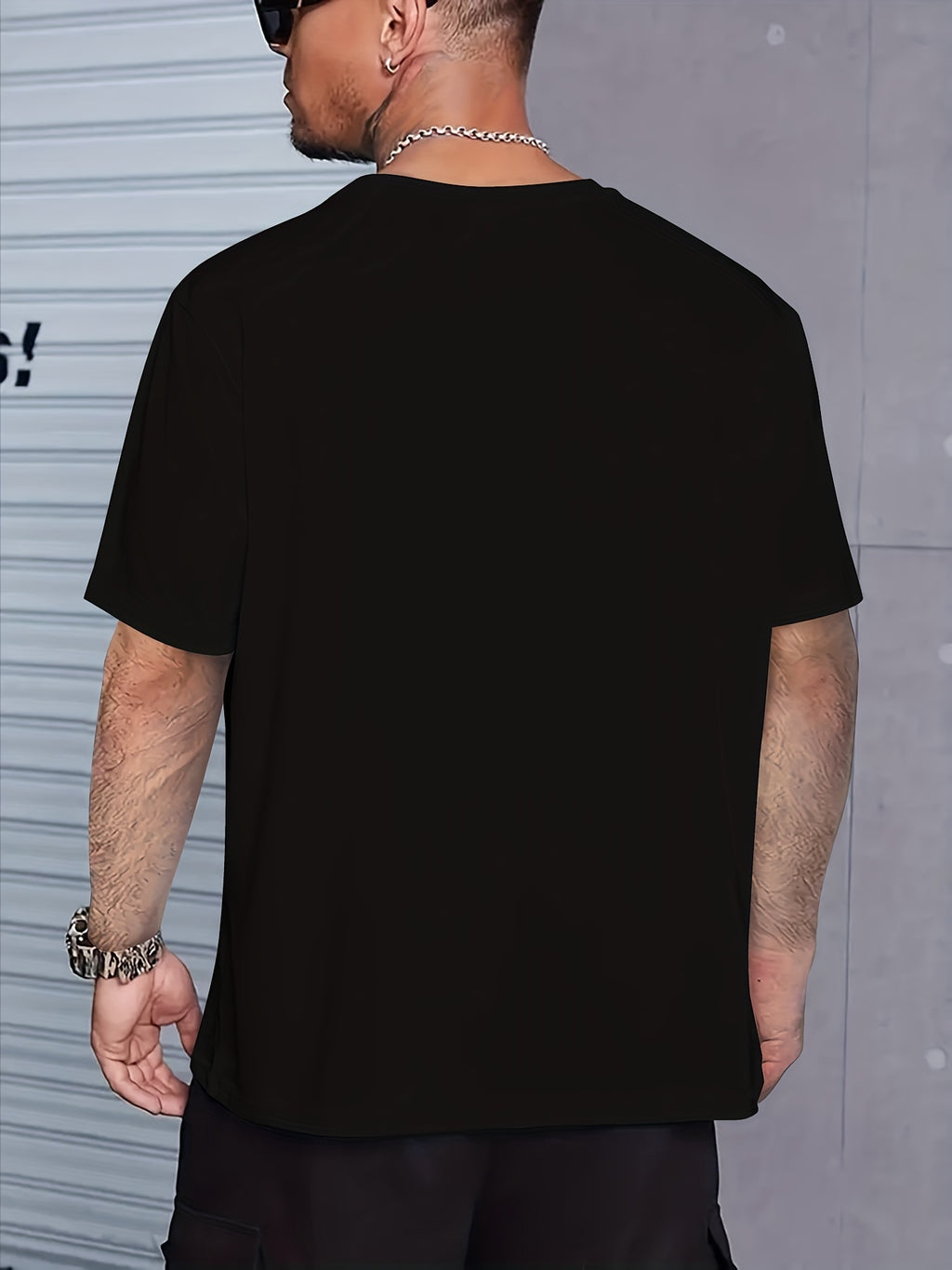 Men's Dog Print T-shirt, Casual Short Sleeved Round Neck T-shirt, Men's Outdoor T-shirt