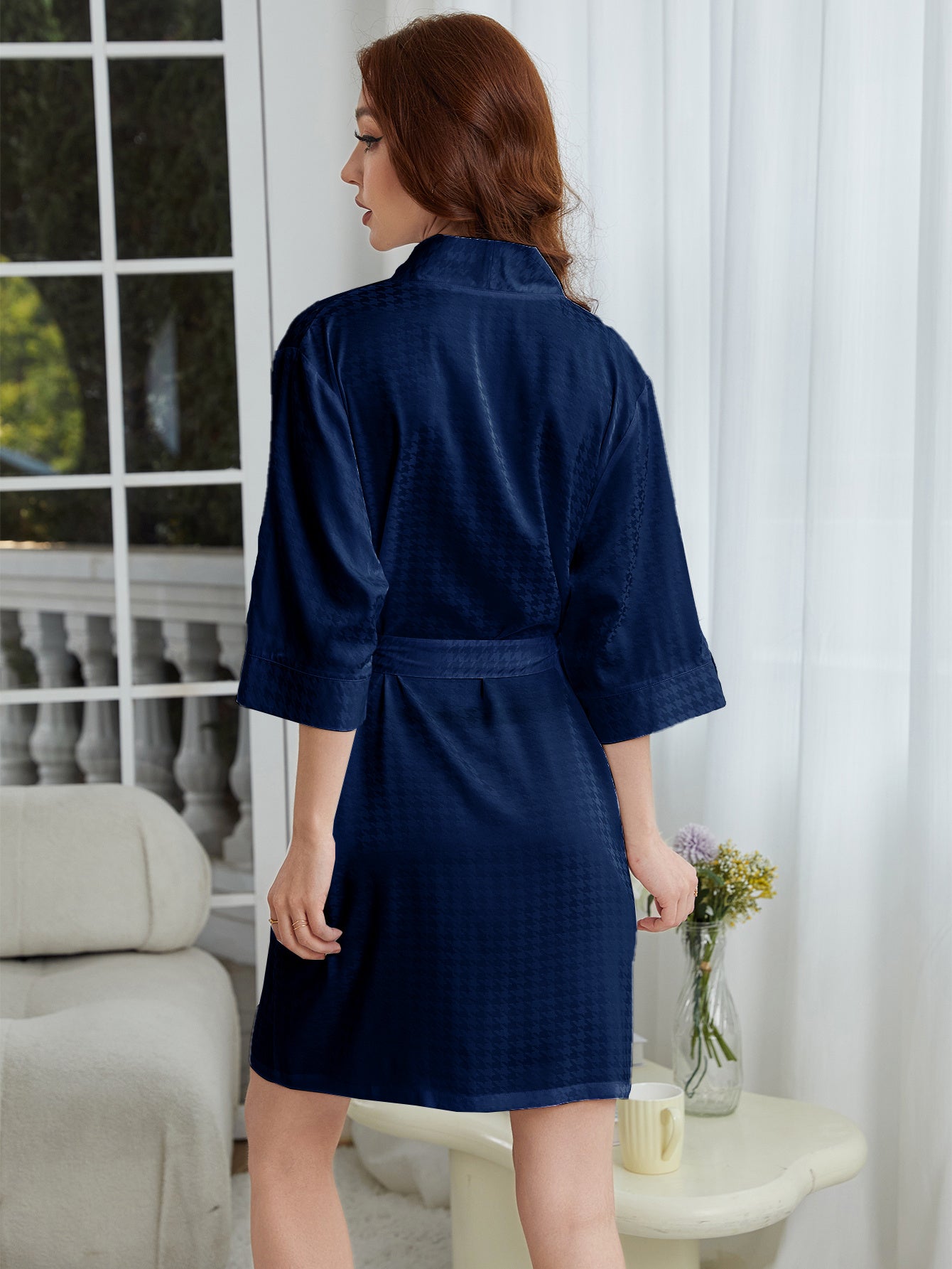 Lightweight Herringbone Knit Bathrobe, Spa And Bridesmaid Dress-style Nightgown Sets, Suitable For Women - Dries Quickly And Is Soft And Comfortable