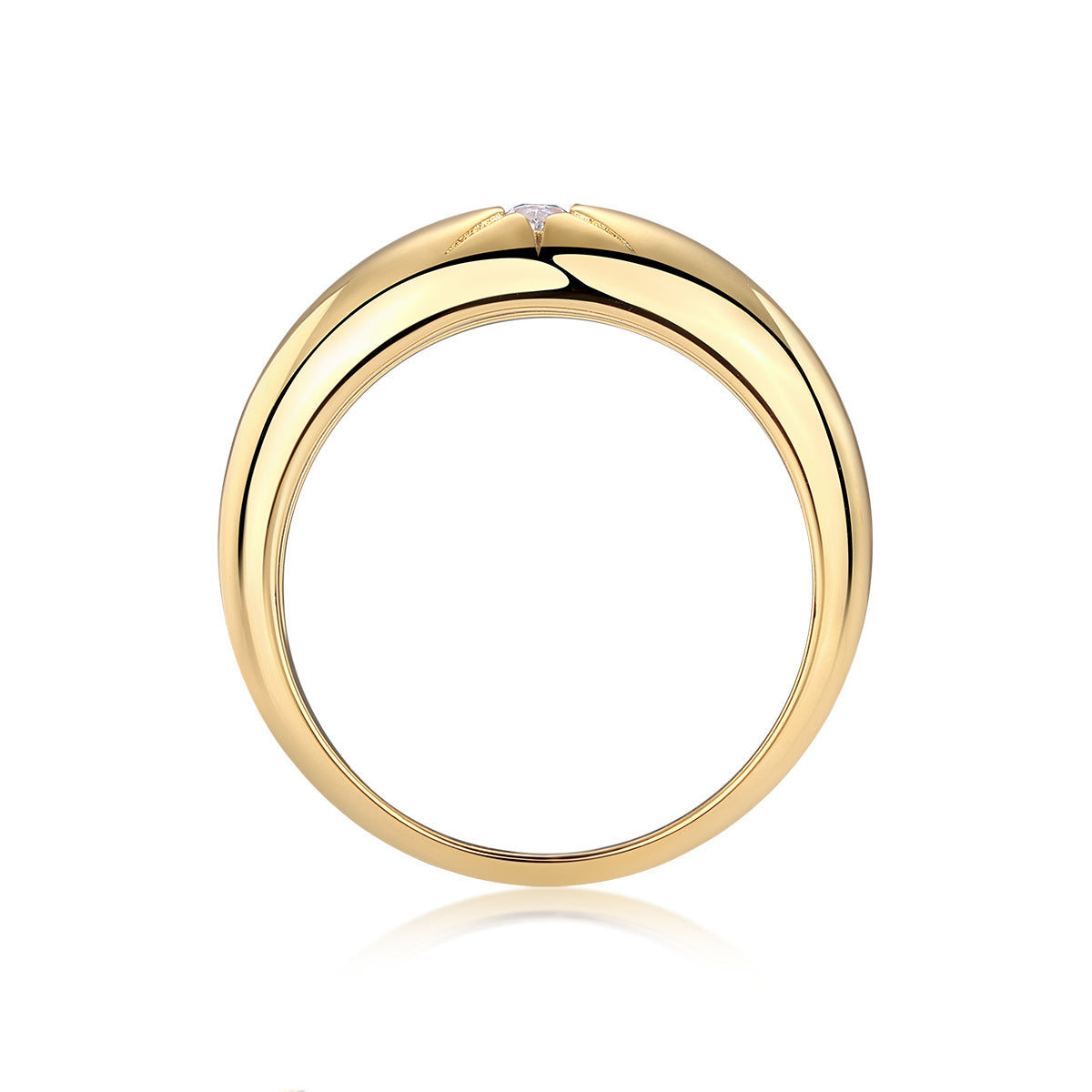 Eight-prong Radiance - A Fashionable And Luxurious Jewelry Piece Set With Moissanite S925 Sterling Silver And Gold-plated Diamond