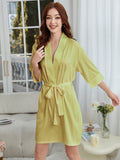 Lightweight Herringbone Knit Bathrobe, Spa And Bridesmaid Dress-style Nightgown Sets, Suitable For Women - Dries Quickly And Is Soft And Comfortable
