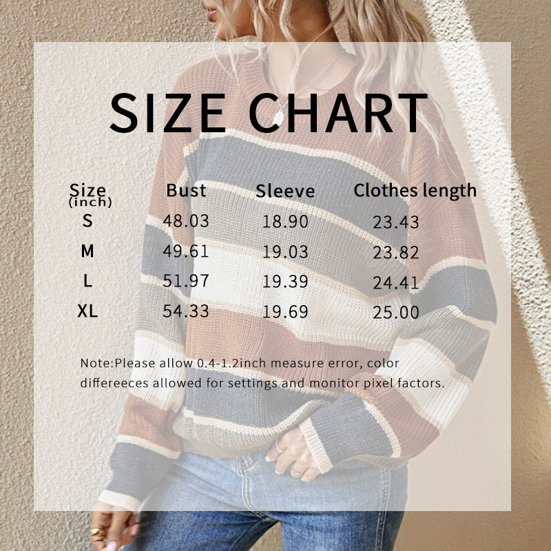 Women's 2025 Striped Color Block Sweater, Cute Crewneck Pullover Top, Fall Winter Fashion Knitwear