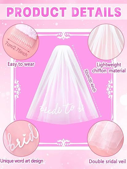 Bride To Be Embroidered Veil Bachelorette Party BachParty Accessory Bride To Be Headband White Bridal Veil Headpiece For Bridal Shower Engagement Party Wedding Bridesmaid Gift Clearance