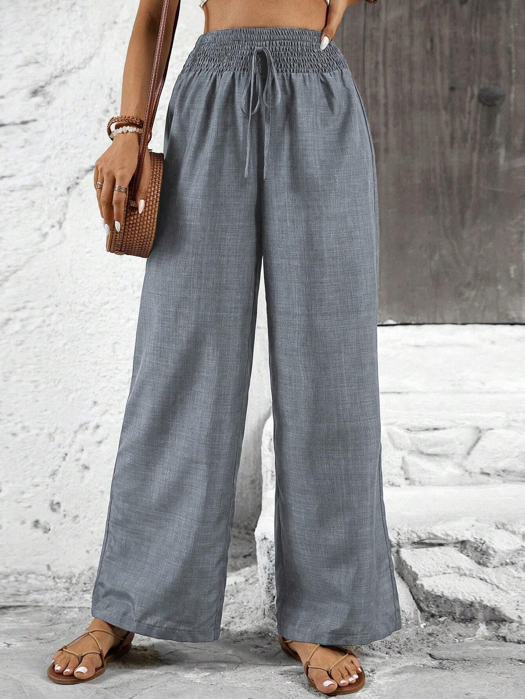 Retro Casual Pants High-waisted Trousers Women