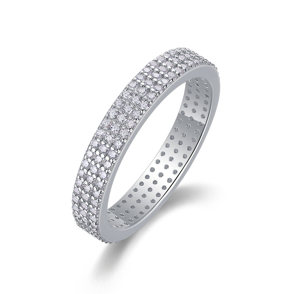 Light Up The Moments - A Fashionable Jewelry Ring Set With Moissanite S925 Sterling Silver And Platinum-plated Diamond