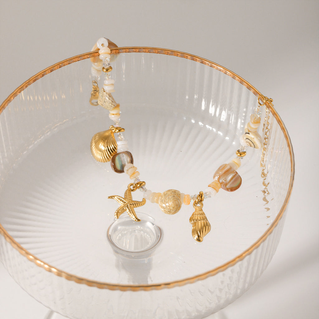 Stainless Steel Conch Starfish Shell Bracelet For Women