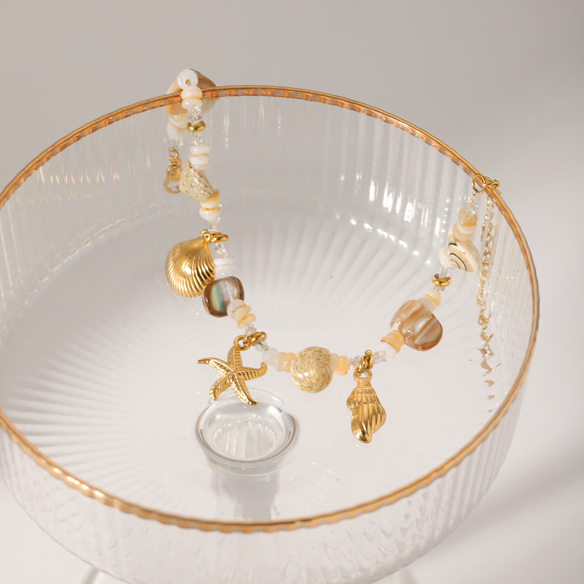 Stainless Steel Conch Starfish Shell Bracelet For Women