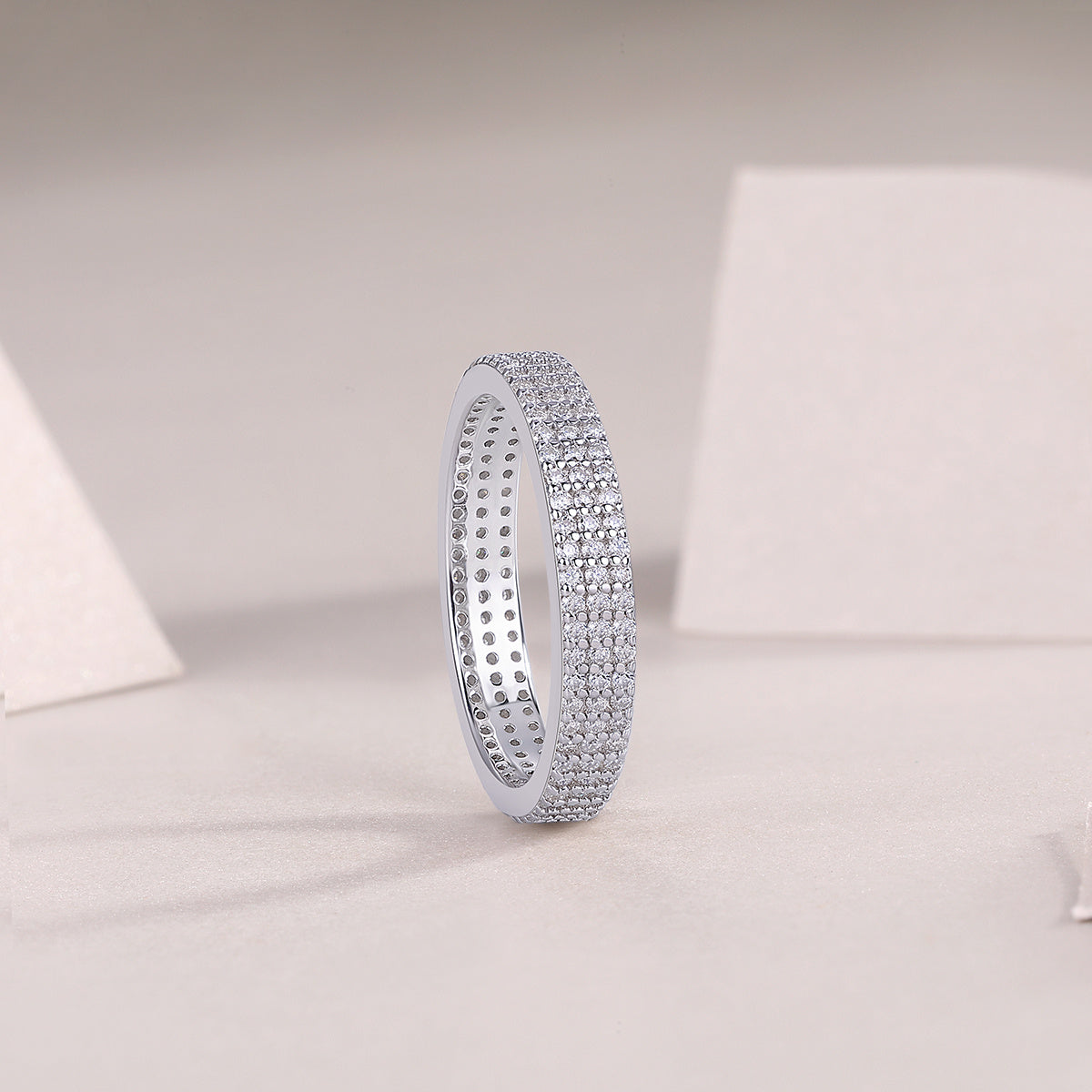 Light Up The Moments - A Fashionable Jewelry Ring Set With Moissanite S925 Sterling Silver And Platinum-plated Diamond