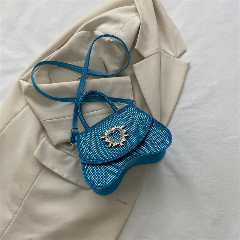 New Diamond Inlaid Love Wave Fashion Simple Handbag