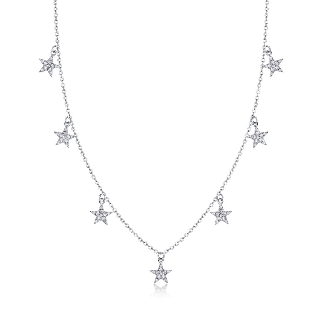 Star Love - A Fashionable And Luxurious Diamond Jewelry Pendant Set With Moissanite S925 Sterling Silver And Platinum Plating