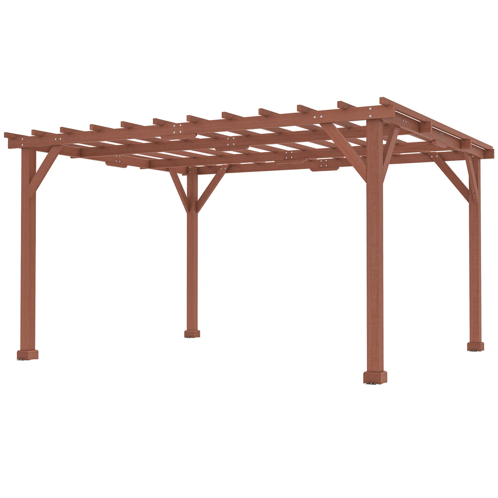 11 X 12.5 Outdoor Wood Pergola With Grape Trellis For Patio, Deck, Backyard, Lawn
