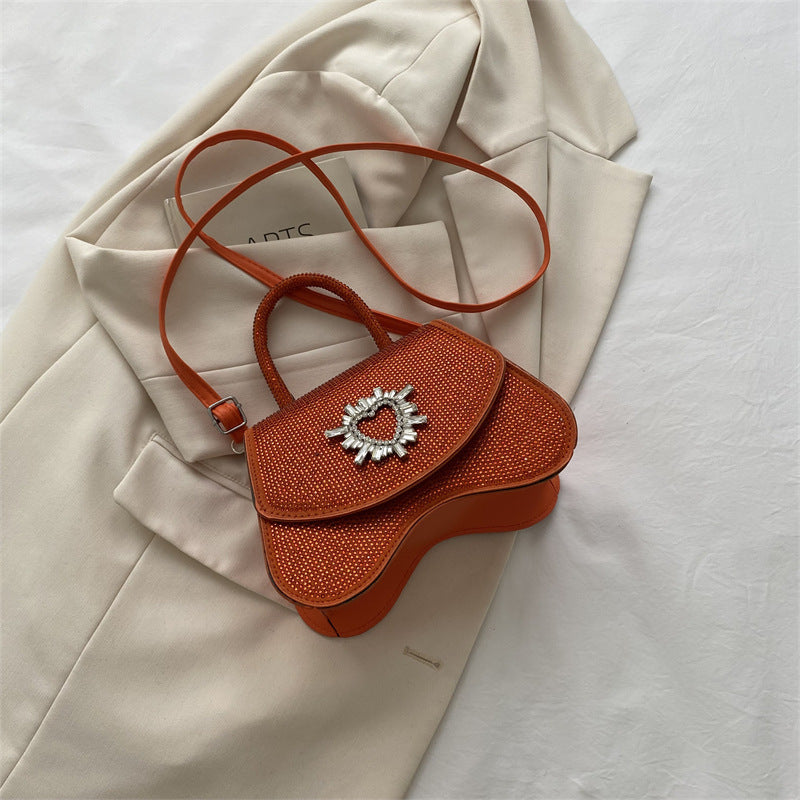 New Diamond Inlaid Love Wave Fashion Simple Handbag