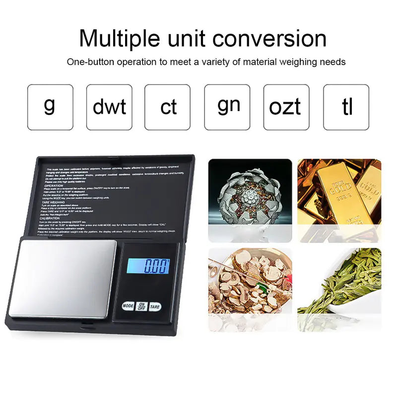 Jewelry Scale Square Electronic Pocket Scale 0.01g