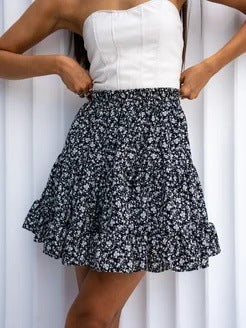 New Patchwork Floral Print Bohemian High-waisted Skirt