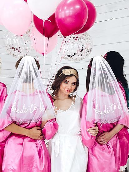 Bride To Be Embroidered Veil Bachelorette Party BachParty Accessory Bride To Be Headband White Bridal Veil Headpiece For Bridal Shower Engagement Party Wedding Bridesmaid Gift Clearance