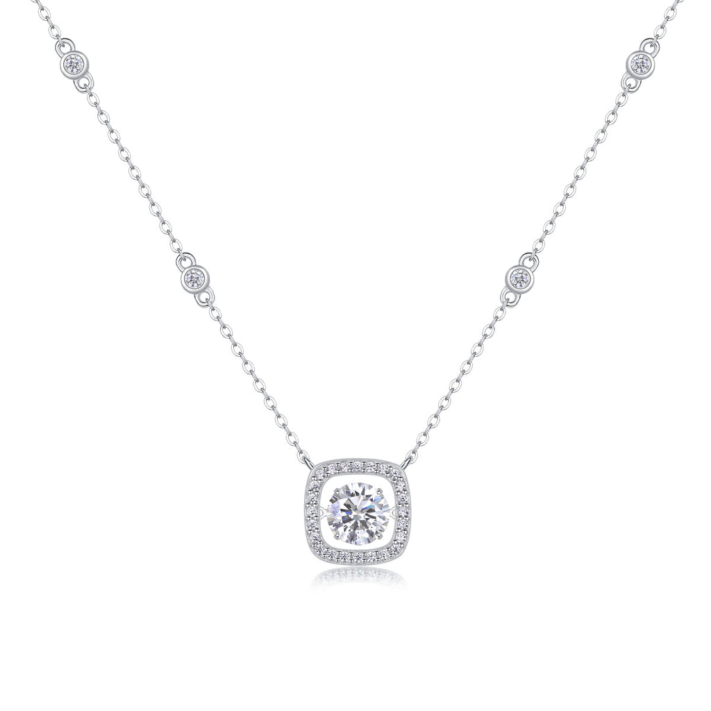 Sweet - A Fashionable And Luxurious Diamond Jewelry Pendant Set With 1-carat Moissanite S925 Sterling Silver And Platinum Plating