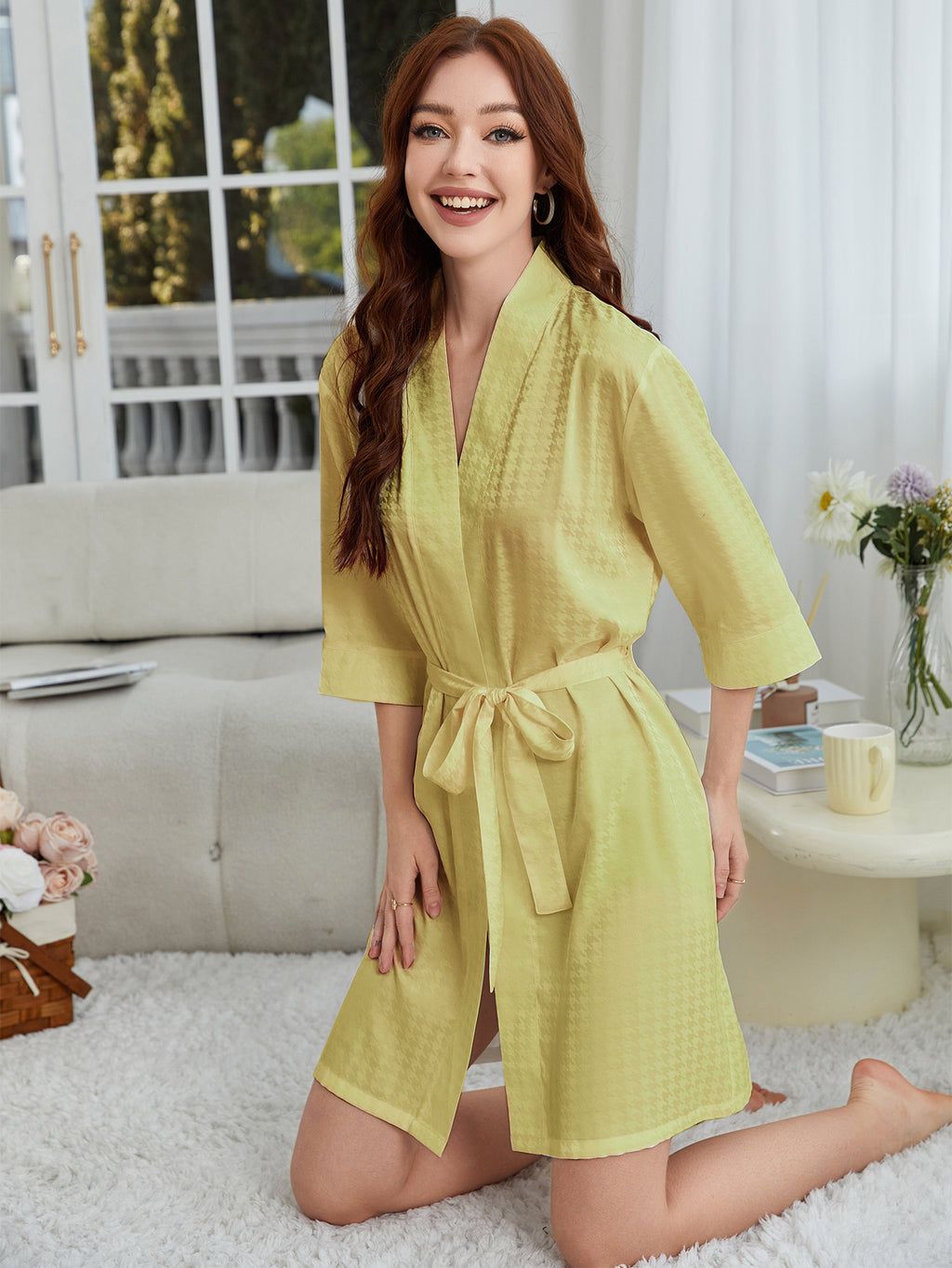 Lightweight Herringbone Knit Bathrobe, Spa And Bridesmaid Dress-style Nightgown Sets, Suitable For Women - Dries Quickly And Is Soft And Comfortable