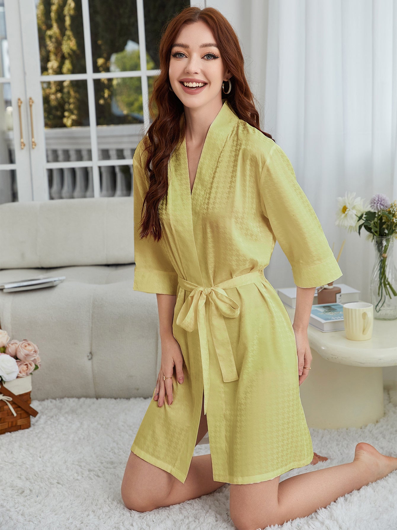 Lightweight Herringbone Knit Bathrobe, Spa And Bridesmaid Dress-style Nightgown Sets, Suitable For Women - Dries Quickly And Is Soft And Comfortable
