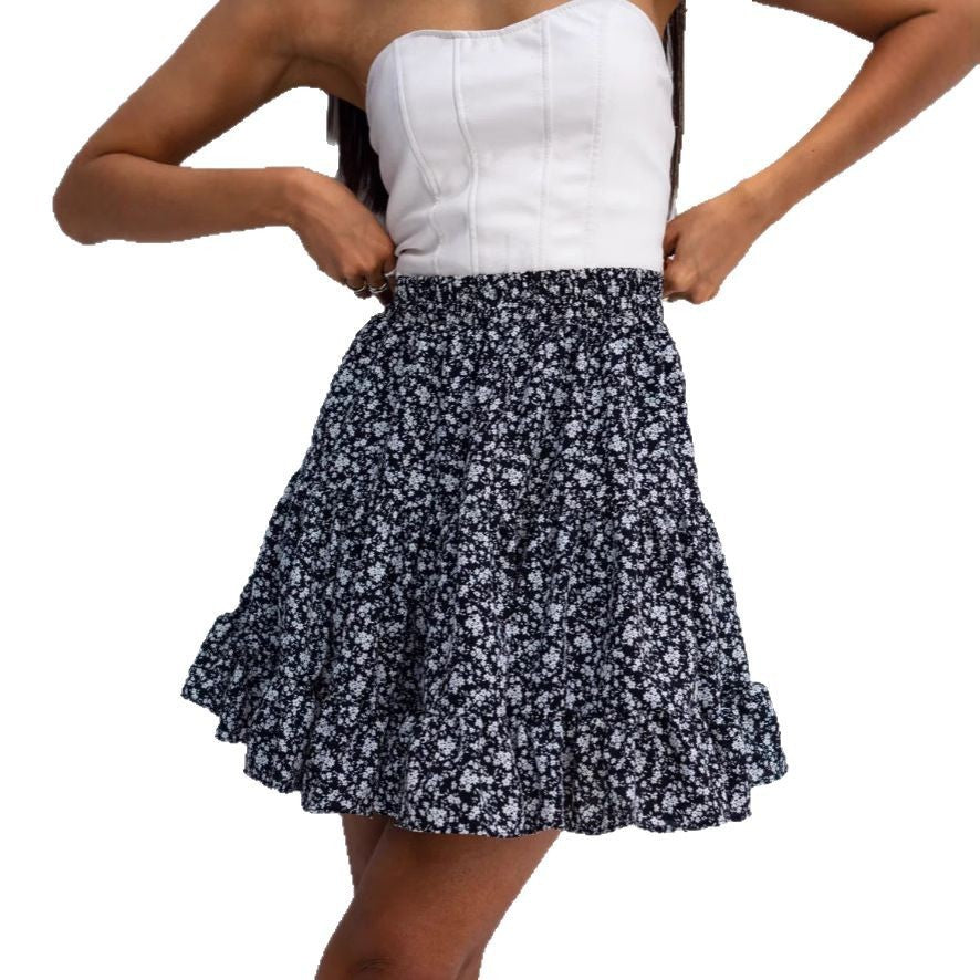 New Patchwork Floral Print Bohemian High-waisted Skirt