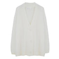 Mink Fleece Collar Sweater Coat Women White Outer Wear Loose And Lazy