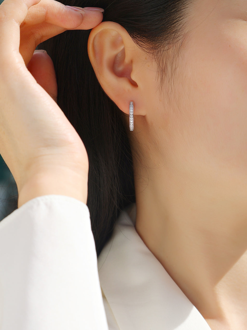 Morning Dew - Fashionable And Luxurious Diamond Jewelry Set With Moissanite S925 Sterling Silver And Platinum-plated Stud Earrings