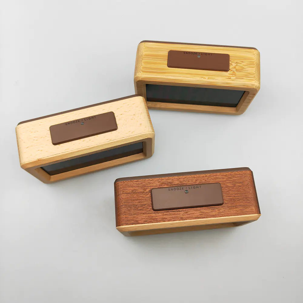 Solid Wood Alarm Clock - Stylish Electronic Gift