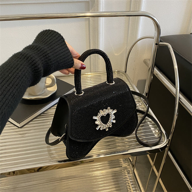 New Diamond Inlaid Love Wave Fashion Simple Handbag