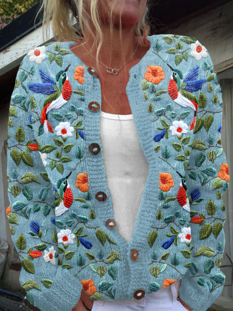 3D Digital Printing Cardigan Knitted Coat Women