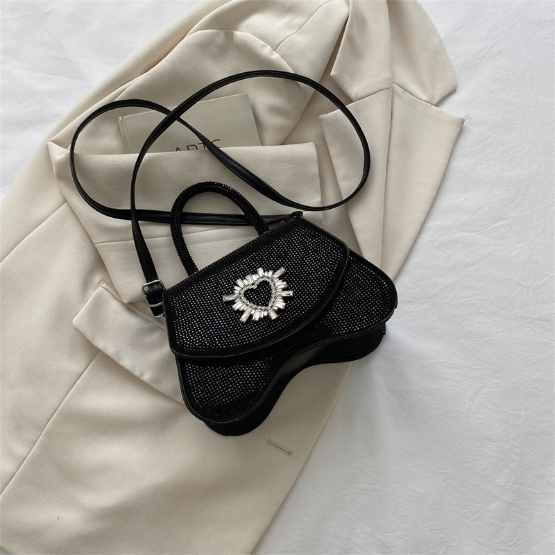 New Diamond Inlaid Love Wave Fashion Simple Handbag