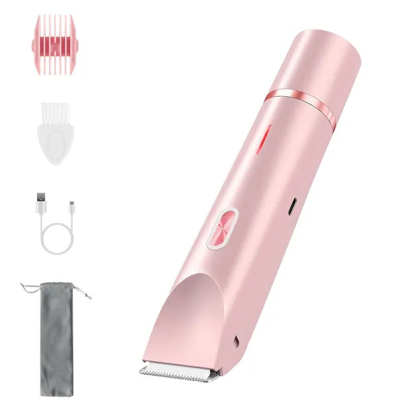 2 In 1 Bikini Trimmer For Women Dual Head Cordless Body Shaver IPX7 Waterproof Rechargeable Pubic Hair Razor Wet And Dry Use For Bikini Underarm Leg Arm Body Face