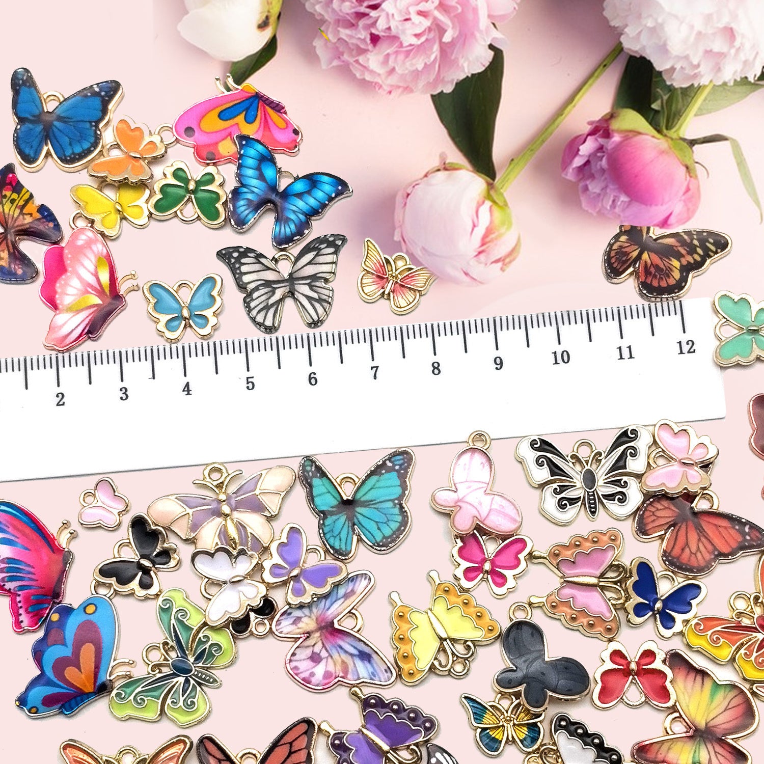 126 Pcs Butterfly Charms