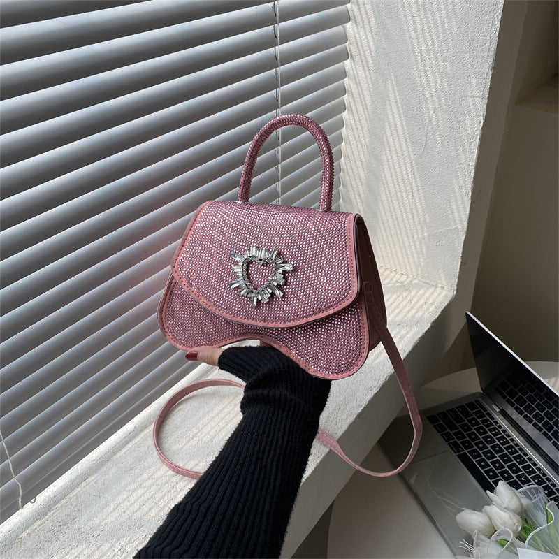 New Diamond Inlaid Love Wave Fashion Simple Handbag
