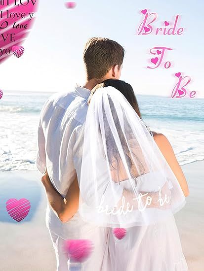 Bride To Be Embroidered Veil Bachelorette Party BachParty Accessory Bride To Be Headband White Bridal Veil Headpiece For Bridal Shower Engagement Party Wedding Bridesmaid Gift Clearance