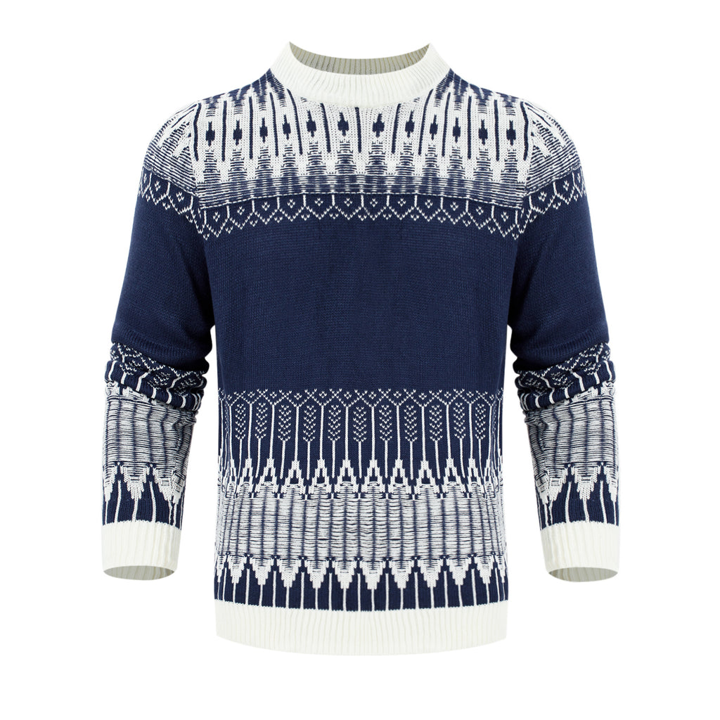 Men's Knitted Sweater Fashion Long-sleeved Pullover Tops Fall And Winter Clothing