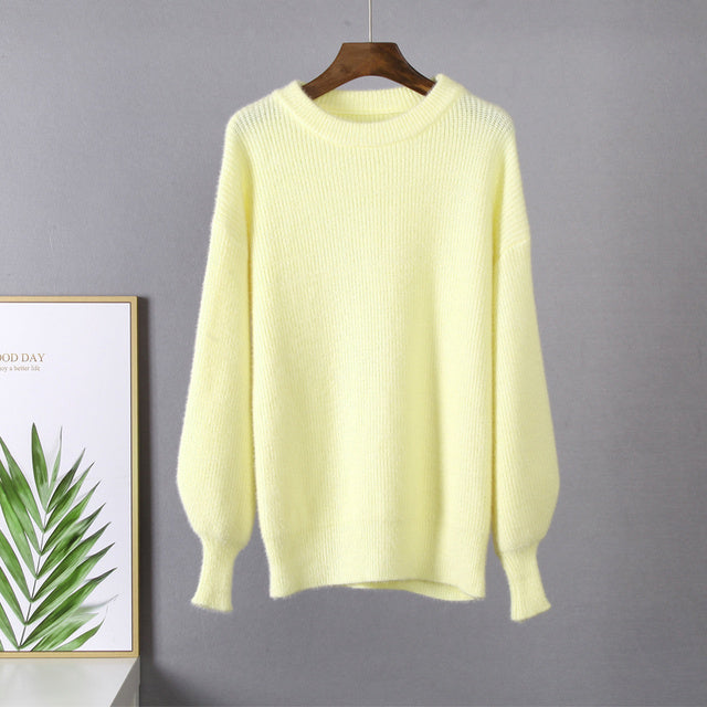 Soft Loose Knitted Cashmere Sweaters Women