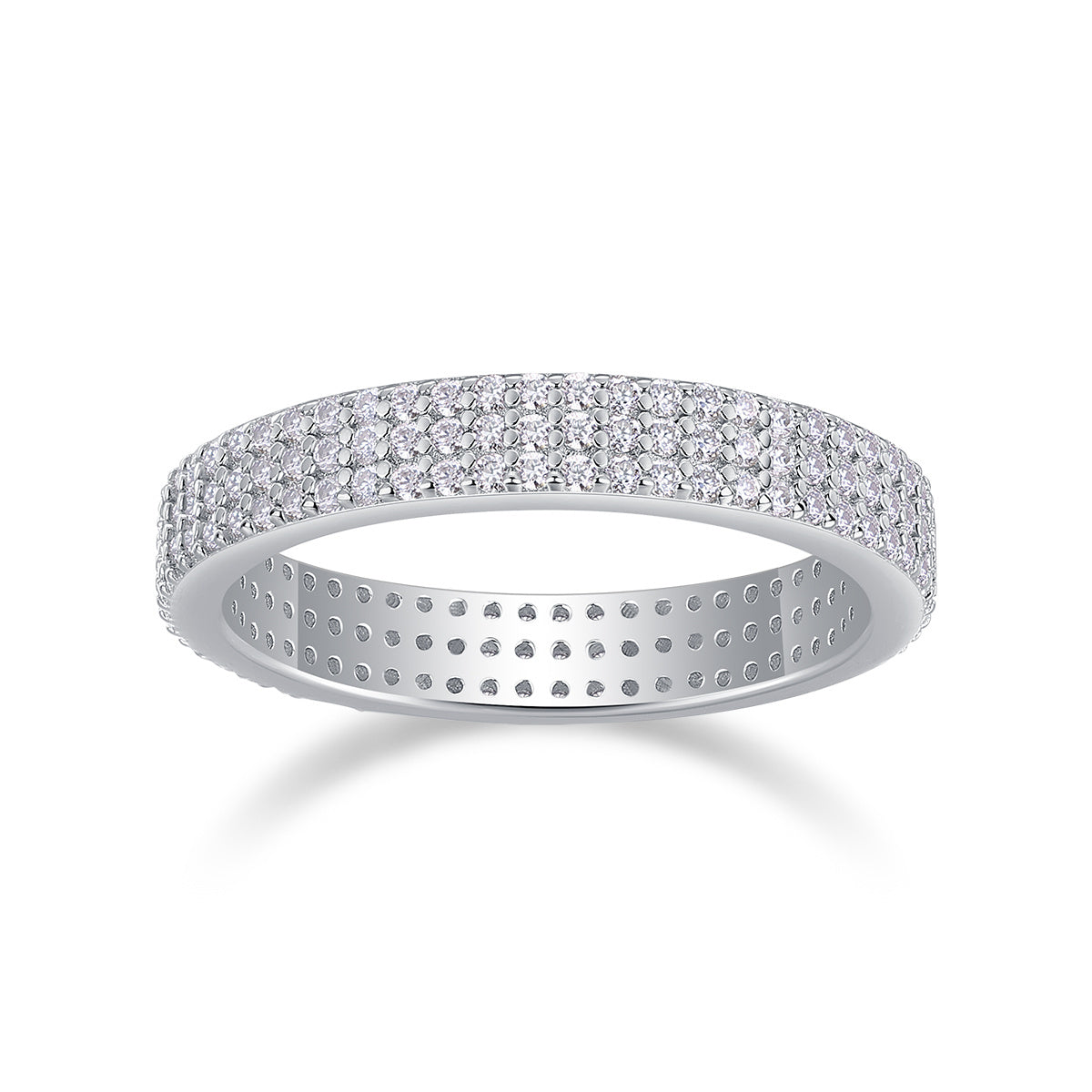 Light Up The Moments - A Fashionable Jewelry Ring Set With Moissanite S925 Sterling Silver And Platinum-plated Diamond