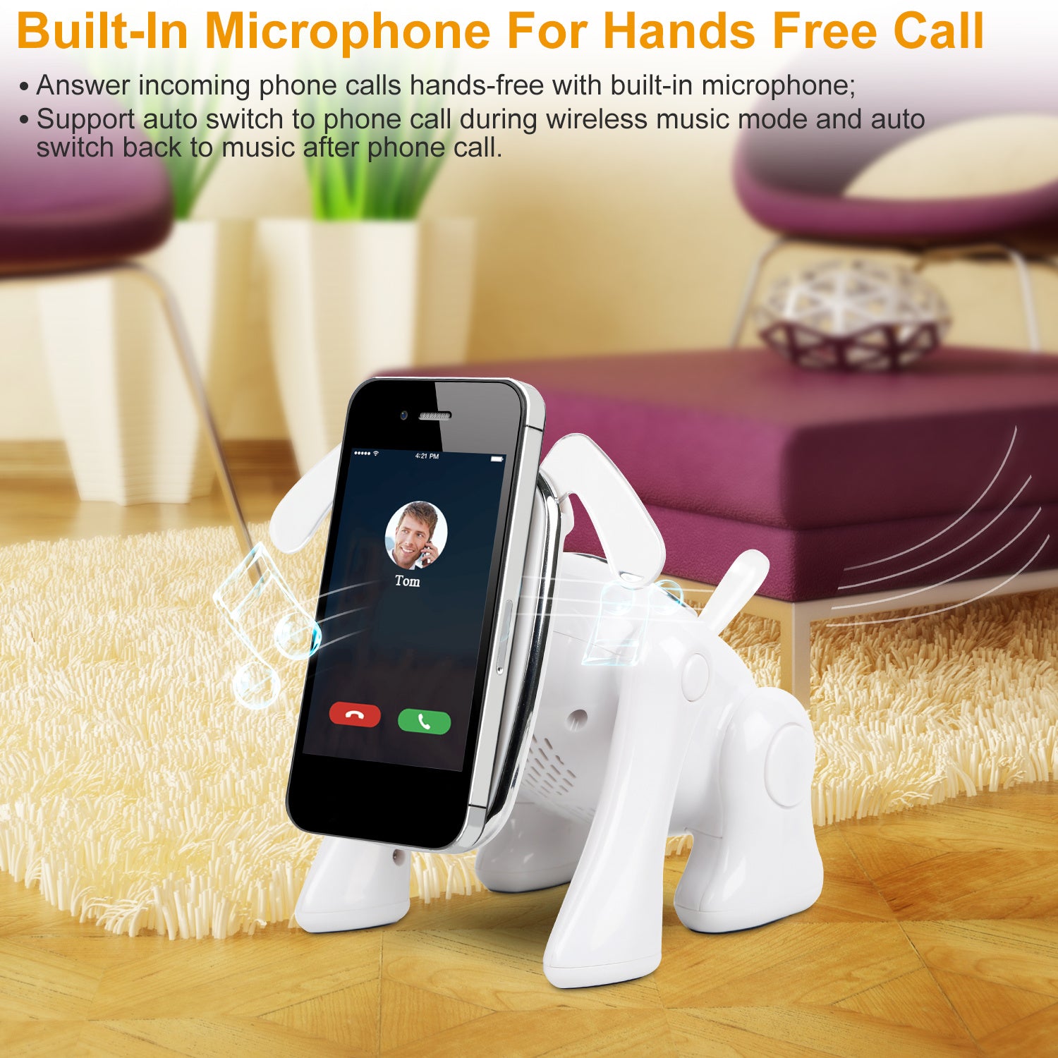 Puppy Dog Wireless Speaker Portable Mini Music Player Stereo Cute Animal Speaker With Built-In Mic FM Radio Stereo Bass MMC Card Slot USB Port For Cellphone Tablet